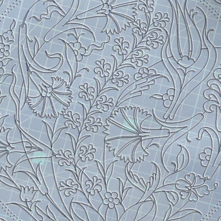Perforated Stencil 30 cm. - Tile Plate Pattern with Carnation Hyacinth Motif