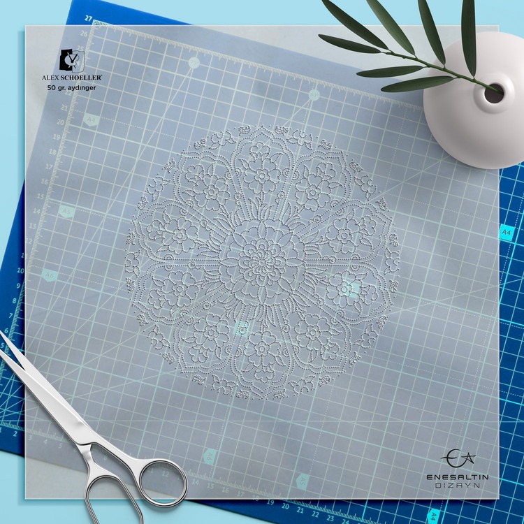Perforated Stencil Set 5-Piece - Penc Passionflower Tile Plate Pattern