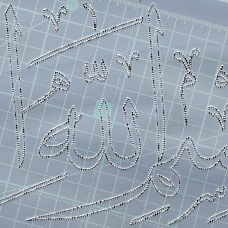 Perforated Stencil  40x15 cm. - Calligraphy Besmele Tile Pattern