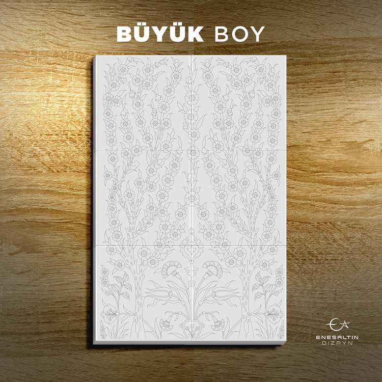 Perforated Stencil 40x60 cm. Oversized - Tile Pattern with Tree of Life Motif