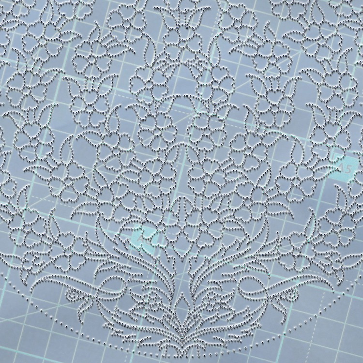Perforated Stencil 20 cm - Tile Plate Pattern with Tree of Life Dagger and Leaf Motif