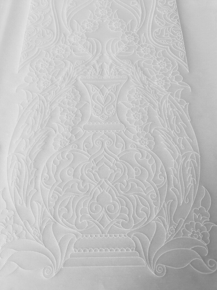 Perforated Stencil 20x40 cm. - Herbal Vase Motif Tile Pattern