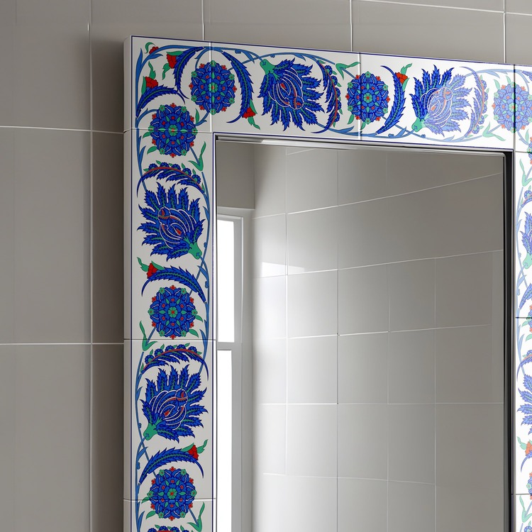 Perforated Stencil 10 x 60 cm. - Mirror Frame Pattern, Hatayi Motif Tile Pattern