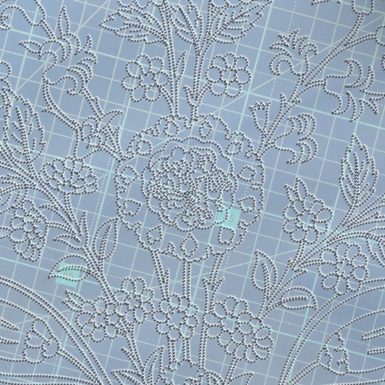 Perforated Stencil 25 cm. - Original Iznik 19th century Chrysanthemum Hyacinth Tulip Tile Pattern