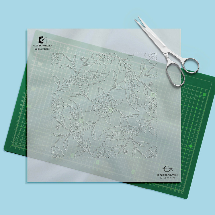 Perforated Stencil 25 x 25 cm – Ulama Seamless Dagger Leaf Claw Tile Pattern