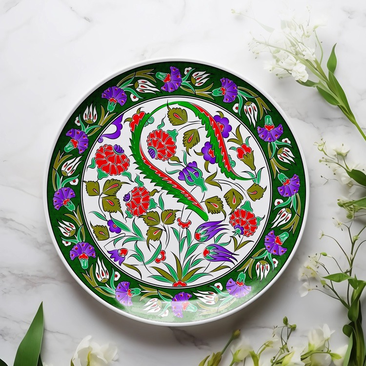 Perforated Stencil 30 cm. - Rose Garden Botanical Motif Tile Plate Pattern