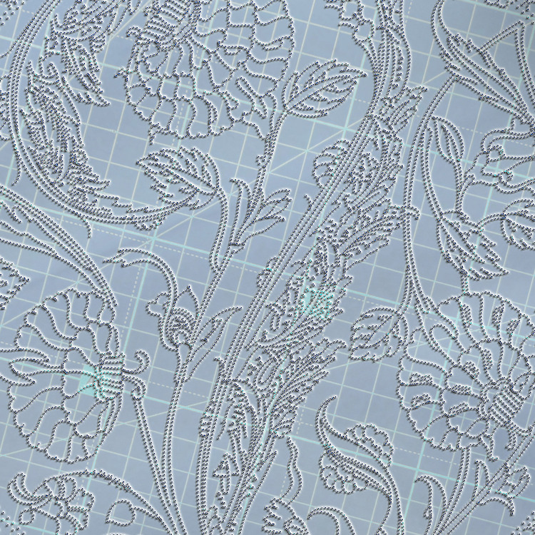Perforated Stencil -  Iznik 16th century Triple Rose Composition Tile Pattern