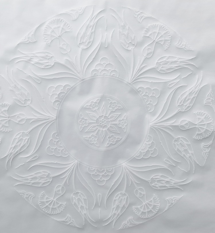 Perforated Stencil 25 cm. -  Tulip Carnation Motif Tile Pattern