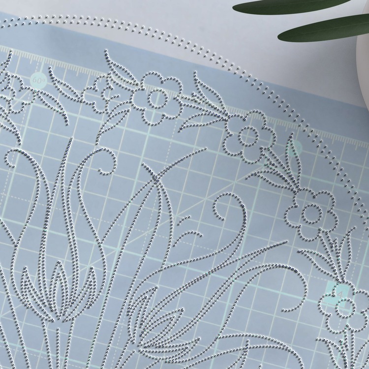 Perforated Stencil - Symmetrical Five Tulip Tile Plate Pattern