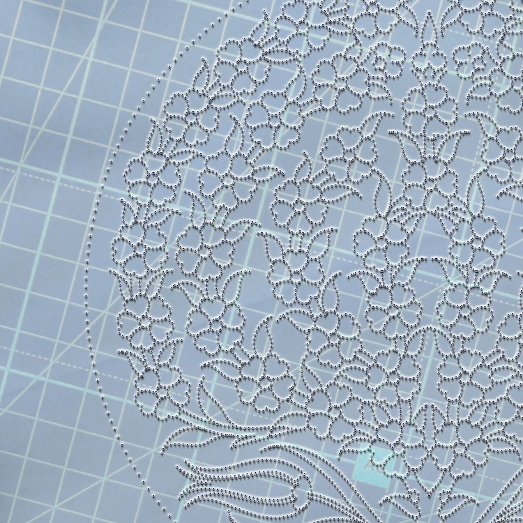 Perforated Stencil - Tile Plate Pattern with Tree of Life and Tulip Motif
