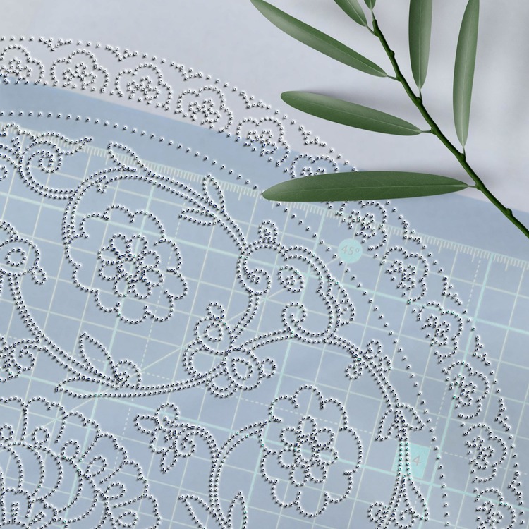 Perforated Stencil - Iznik 1570 Ivy Pench Composition Tile Pattern