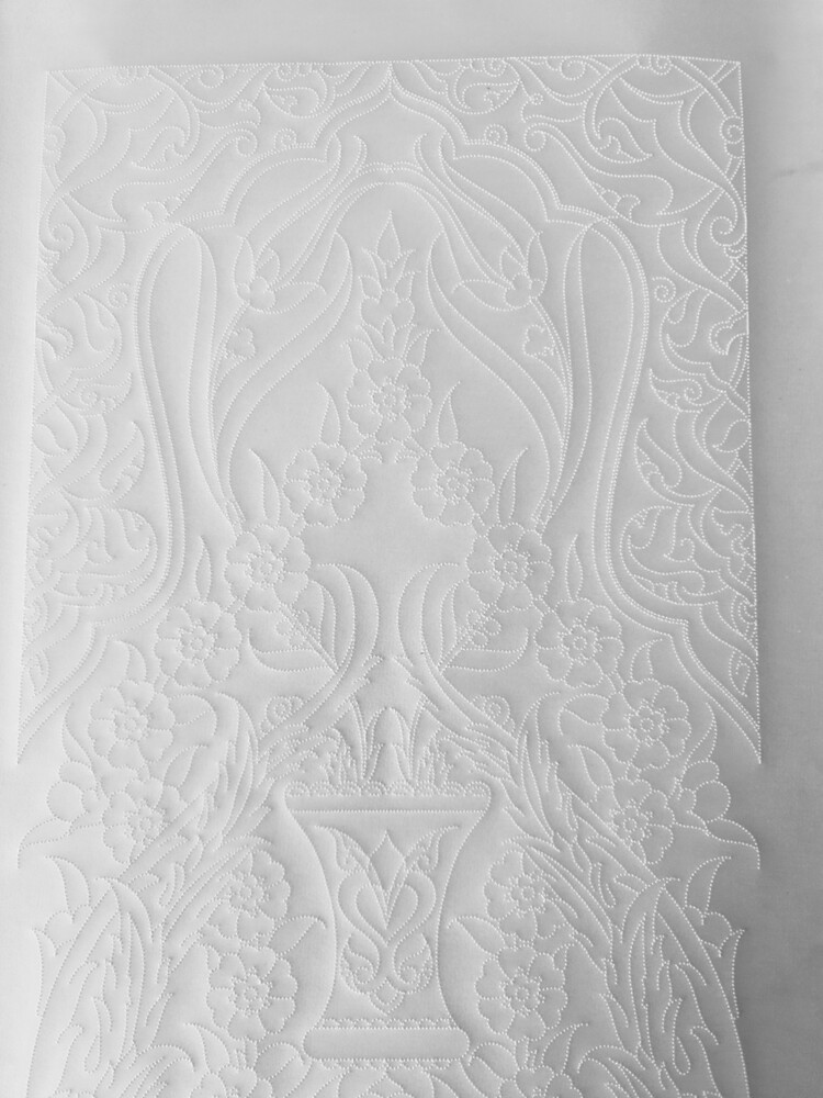 Perforated Stencil 20x40 cm. - Herbal Vase Motif Tile Pattern