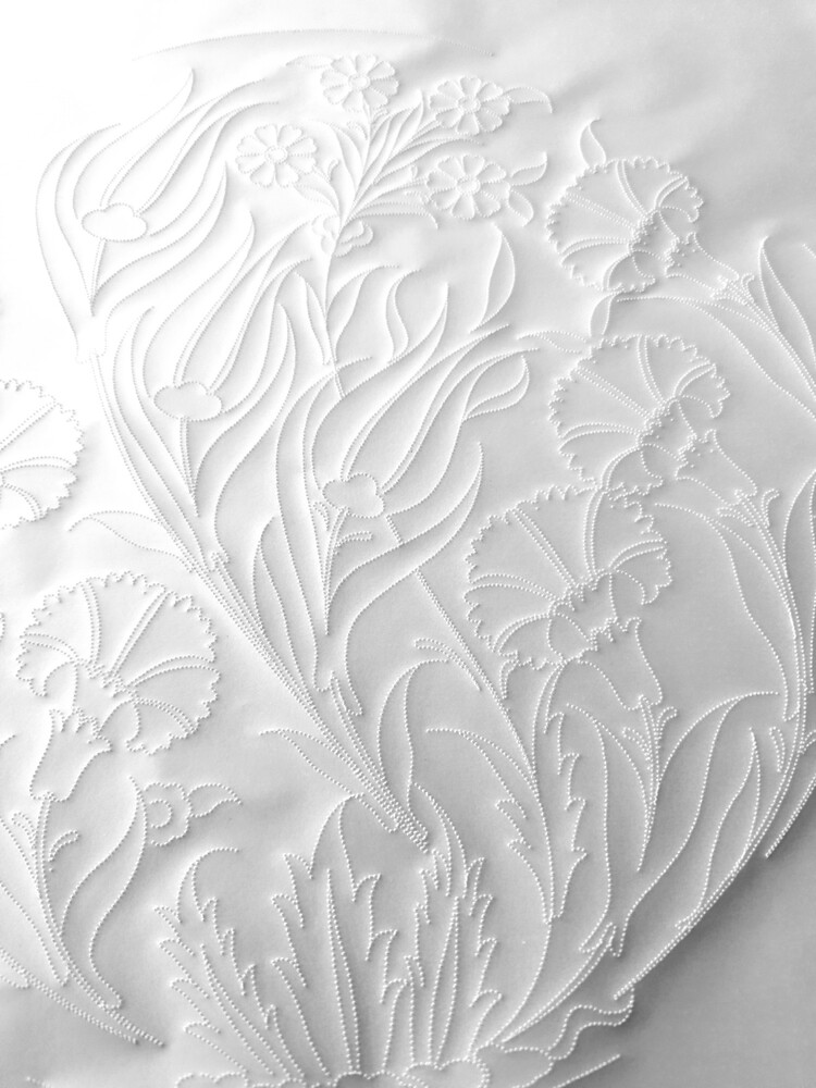 Perforated Stencil -  Tulip Carnation Motif Tile Pattern