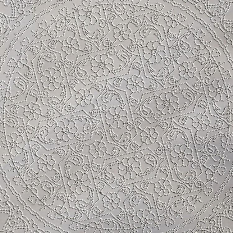 Perforated Stencil 20 cm. - Checkered Lotus Rumi Tile Plate Pattern