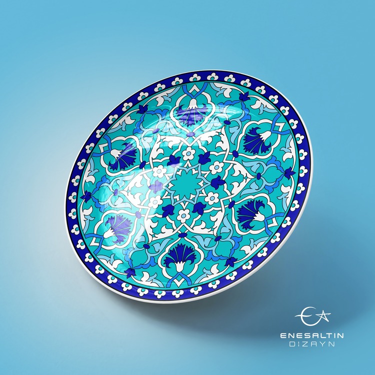 Perforated Stencil 20 cm. - Rumi Carnation Motif Tile Pattern