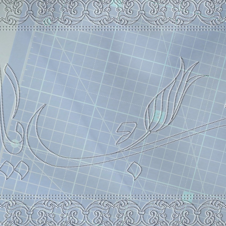 Perforated Stencil 20x40 cm. - Edeb Ya Hu Calligraphy Tulip Motif Tile Pattern