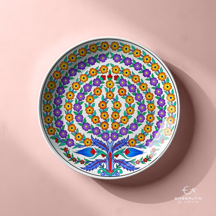 Perforated Stencil 25 cm. - Tile Plate Pattern with Tree of Life Motif