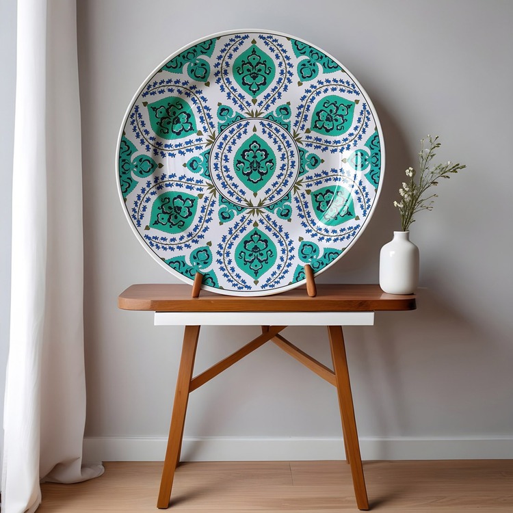 Perforated Stencil 40 cm. - Classic Iznik 1550 Medallion Tile Pattern with Hyacinths and