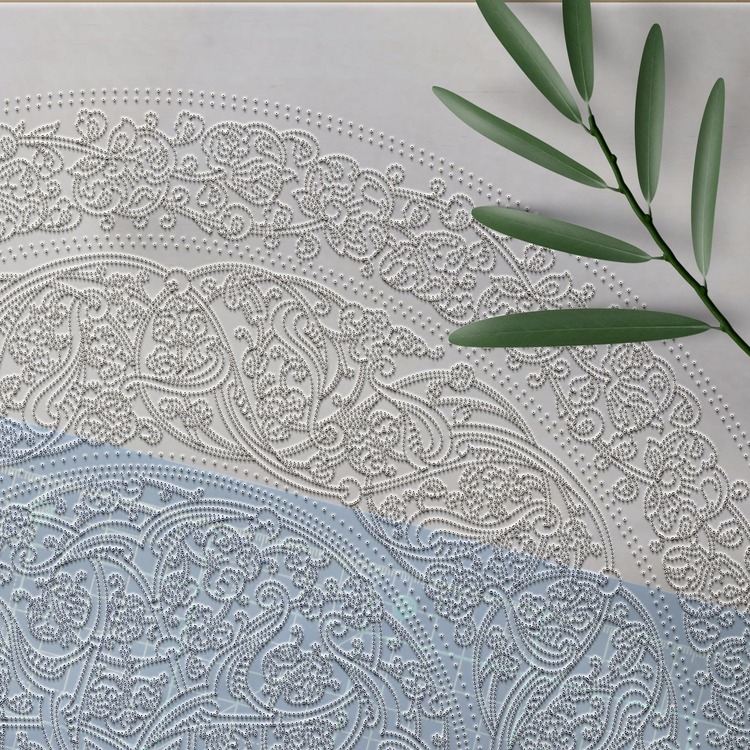 Perforated Stencil 40 cm. - Baba Nakkaş 1510 Rumi Lotus Motif Tile Plate Pattern
