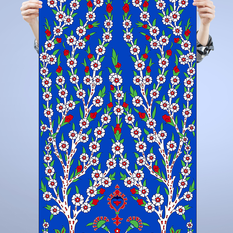 Perforated Stencil 60x120 cm. MAXI SIZE - Tile Pattern with Tree of Life Motif