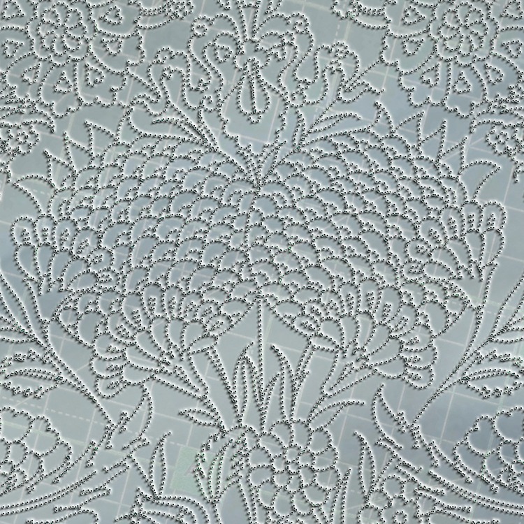 Perforated Stencil 30 cm. - Classic Iznik Pomegranate and Thorn Tile Plate Pattern