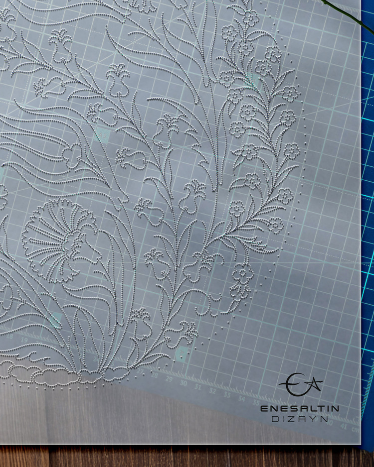 Perforated Stencil - Freestyle All Herbal Motifs Plate Pattern