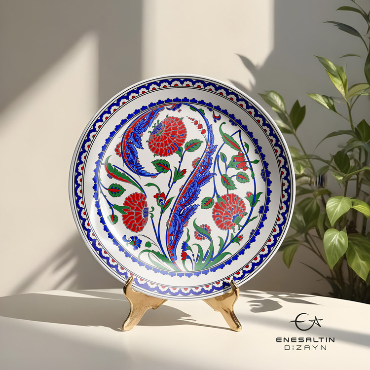 Perforated Stencil -  Iznik 16th century Triple Rose Composition Tile Pattern