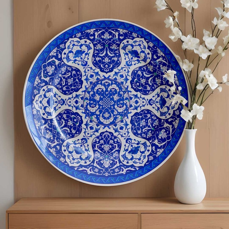Perforated Stencil 40 cm. - Baba Nakkaş 1510 Rumi Lotus Motif Tile Plate Pattern