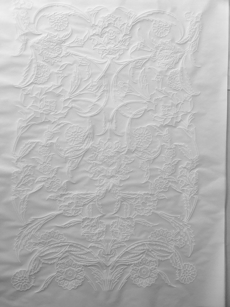 Perforated Stencil 40x60 cm. Oversized - Hatayi and Dagger Leaf Motif Tile Pattern
