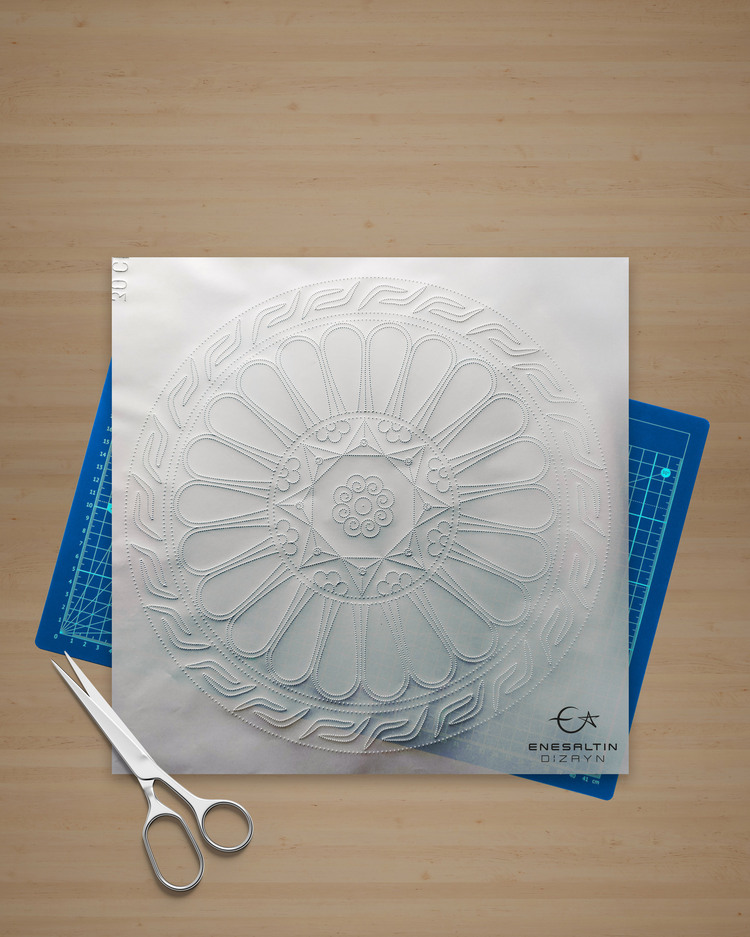 Perforated Stencil -  Miletus Work Star Passionflower Tile Pattern from Seljuk Principalities Period