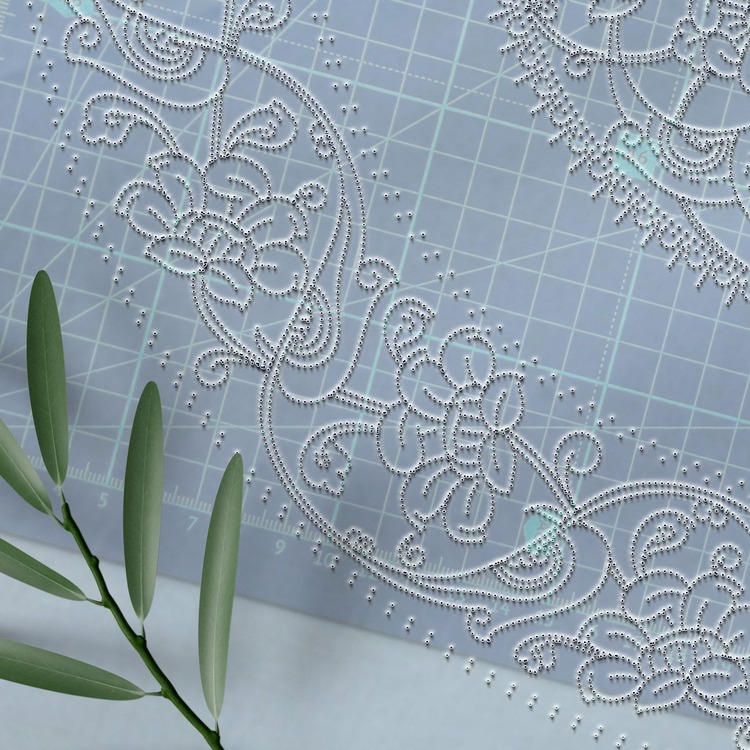 Perforated Stencil 40 cm. - İznik Baba Nakkaş Lotus Rumi Motif Tile Plate Pattern