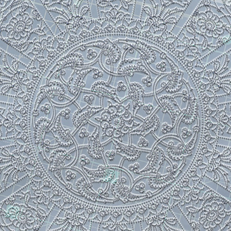 Perforated Stencil 43 cm. - Baba Nakkaş Rumi Göbekli 16 Wheel of Fortune Lotus Tile Plate Pattern