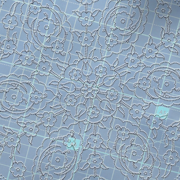 Perforated Stencil - Classic Iznik Penc Passionflower Tile Plate Pattern