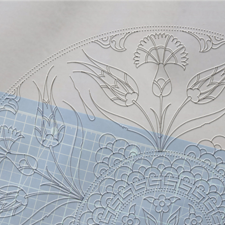 Perforated Stencil 40 cm. - Tulip Carnation Motif Tile Pattern