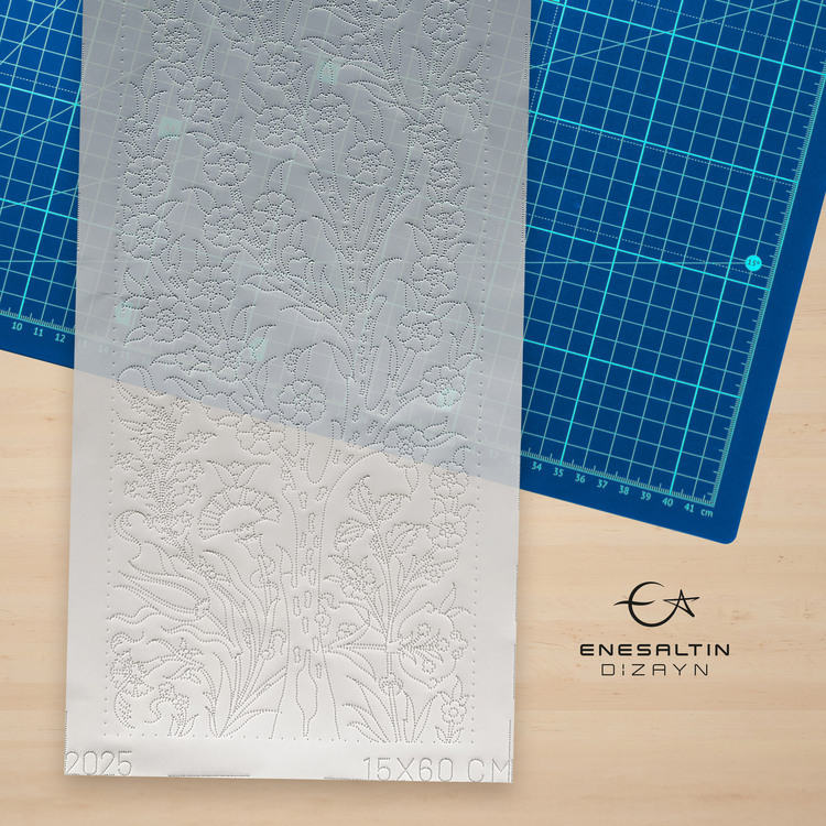 Perforated Stencil 15x60 cm. - Tree of Life Tile Pattern