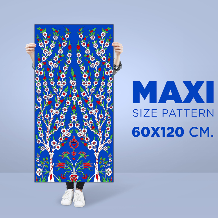 Perforated Stencil 60x120 cm. MAXI SIZE - Tile Pattern with Tree of Life Motif