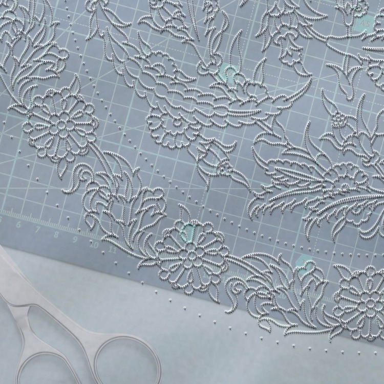 Perforated Stencil 40 cm. - Dagger Leaf Plant Motif Iznik Tile Pattern