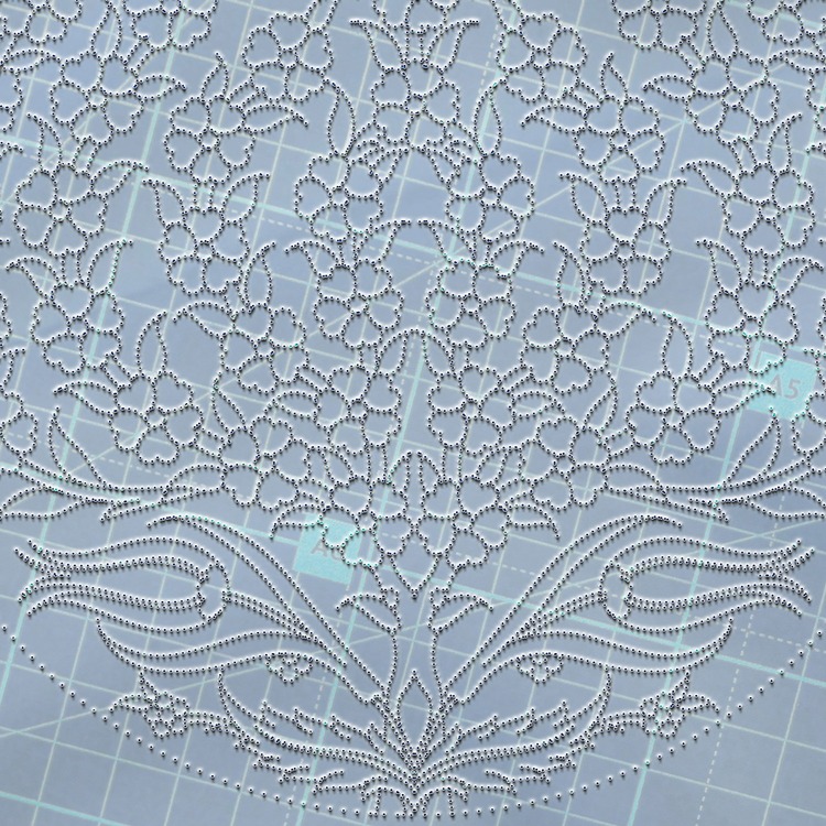 Perforated Stencil - Tile Plate Pattern with Tree of Life and Tulip Motif