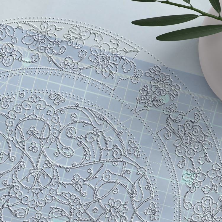 Perforated Stencil 30 cm. - Baba Nakkaş Classic Iznik Rumi Lotus Motif Tile Plate Pattern