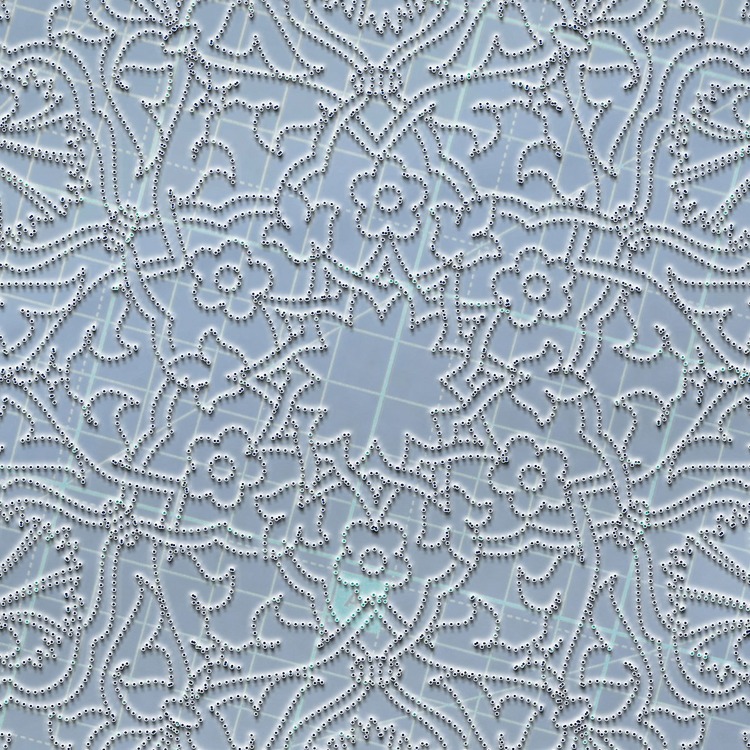 Perforated Stencil 40 cm. - Rumi Carnation Motif Tile Pattern