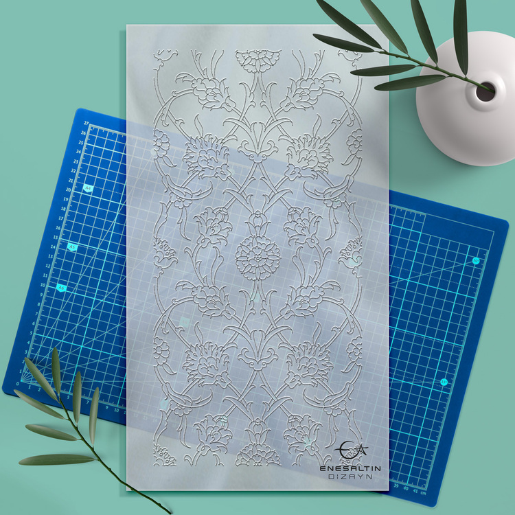 Perforated Stencil 20x40 cm. -  Hatayi Ivy Tile Pattern