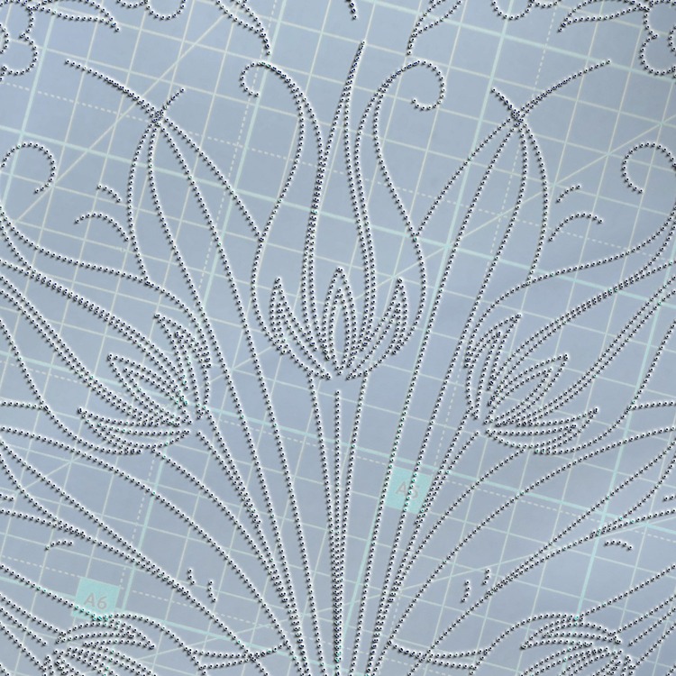 Perforated Stencil - Symmetrical Five Tulip Tile Plate Pattern