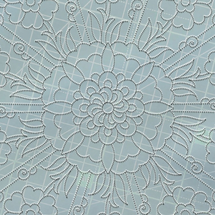 Perforated Stencil - Penc Passionflower Tile Plate Pattern