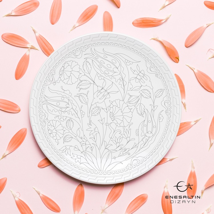 Perforated Stencil - Tulip Rose Botanical Motif Tile Pattern