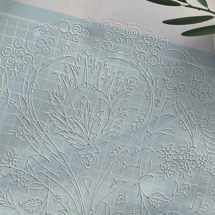 Perforated Stencil 30 cm. - Classic Iznik 1575 Rose, Hyacinth and Reed Leaf Tile Plate