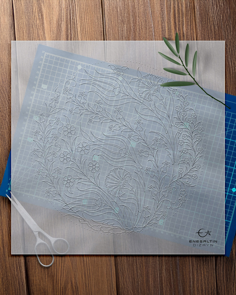 Perforated Stencil - Freestyle All Herbal Motifs Plate Pattern