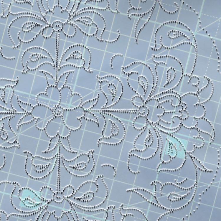 Perforated Stencil - Symmetrical Quadruple Lotus Tile Pattern