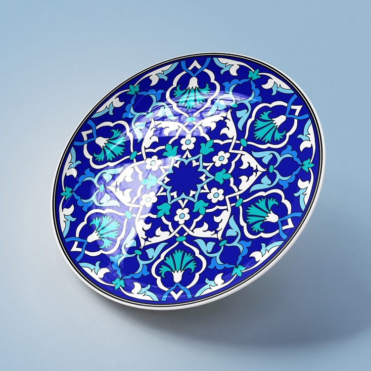 Perforated Stencil 18 cm. - Rumi Carnation Motif Tile Pattern