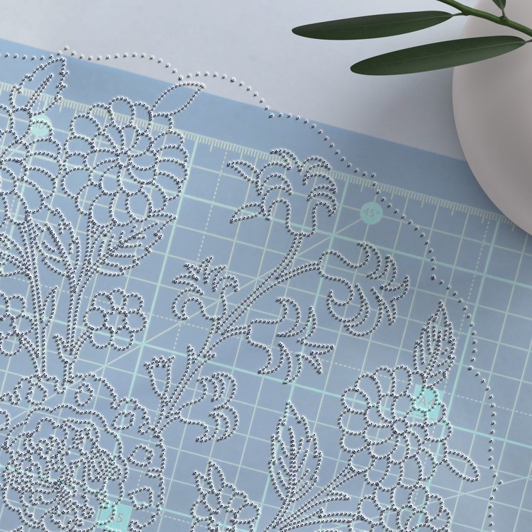 Perforated Stencil 25 cm. - Original Iznik 19th century Chrysanthemum Hyacinth Tulip Tile Pattern