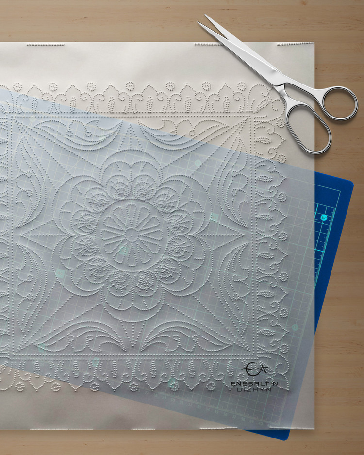 Perforated Stencil 20 x 20 cm –  Sicilian Style Baroque Dahlia Tile Pattern